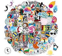 Amitorfo 100pcs Volleyball Stickers for Water Bottles & Laptops - Waterproof Vinyl Decals, 6-7 cm, Sports Gifts for Players, Coaches, Teens, Girls, Fans - Matte PVC, Easy Peel & Stick
