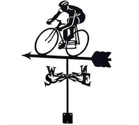 AMITVA Metal Weathervane Garden Weather Vane with Bike Ornament, Wind Direction Indicator Outdoor Roof Garden Mount Yard Decor Weather Vane,Yard Indicating Wind Vane