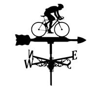 AMITVA Weather Vane Cycling Stainless Steel, Garden Stake Weathervane, Measuring Tools Wind Direction Indicator, Weathercock Suitable for Outdoor Metal Products,Cycling