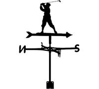 AMITVA Weather Vane Golf Metal Weathervane Wind Vane Durable Wind Direction Measuring Tool Outdoor Roof Garden Installation Garden Decorative Weathercock