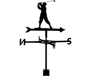 AMITVA Weather Vane Golf Metal Weathervane Wind Vane Durable Wind Direction Measuring Tool Outdoor Roof Garden Installation Garden Decorative Weathercock