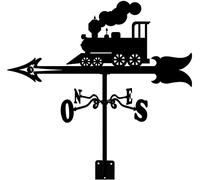 AMITVA Weathervane Train Art Decor Weather Vane Stainless Steel Durable Wind Vane Measuring Tools Wind Direction Indicator for Garden Patio Yard Ornament Decoration