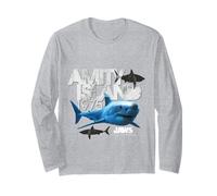 Amity Island 1975 Jaws 2025 Shark Adventure Long Sleeve T-Shirt