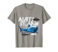 Amity Island 1975 Jaws 2025 Shark Adventure T-Shirt