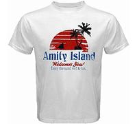 Amity Island Jaws Movie Shark Mens White T-Shirt Size 3XL