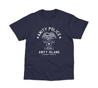 Amity Island Police Inspired by Jaws Printed T-Shirt XXL Navy