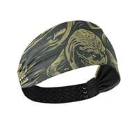 Amityville Creature Green Halloween Cooling workout headbands Stretchy wide head bands for women's hair for washing face hiking basketball hiking