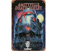 Amityville Death Toilet Film Movie Poster Retro Metal Tin Sign Wall Home Wall Art Metal Tin Sign,cave,bar,Club, Metal Tin Sign 8x12 Inches