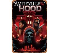 Amityville in the Hood Film Movie Poster Retro Metal Tin Sign Wall Home Wall Art Metal Tin Sign,cave,bar,Club, Metal Tin Sign 8x12 Inches