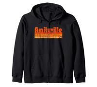 Amityville, New York Retro 80s Style Zip Hoodie