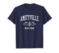 Amityville NY Vintage Crossed Oars & Boat Anchor Sports T-Shirt