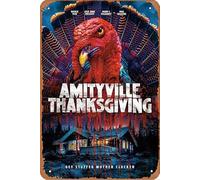 Amityville Thanksgiving Film Movie Poster Retro Metal Tin Sign Wall Home Wall Art Metal Tin Sign,cave,bar,Club, Metal Tin Sign 8x12 Inches