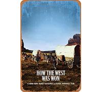 amiuayrta How The West was WonFunny Humorous Bar Pub Home Vintage Horror Classic Metal Movie Poster Tin Sign 8 x 12 inches