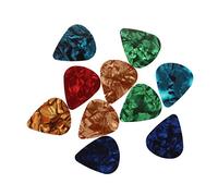 AMIUHOUN 10 Pcs Stylish Colorful Celluloid Guitar Pick 0.71Mm