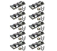 AMIUHOUN 10 Pcs V009S PRO Riser Card with 10 Capacitors and LED Switch Key PCI-E 1X to 16X Graphics Card Extension Cable for BTC