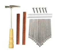 AMIUHOUN 17Keys Kalimba DIY Kit Thum Piano with Bridge Tuning Hammer Kit Kalimba Accessories