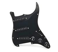 AMIUHOUN 1PC SSS Guitar Pickguard Pick Guard Scratch Plate & Pickguard Screws for 11 Hole Guitar Parts,Guitar Pickguard,Black