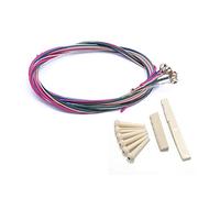 AMIUHOUN 2 Set Guitar Accessories: 1 Set Rainbow Colorful Color String & 1 Set 6 Bridge Pins + Saddle + Bridge Saddle Bone