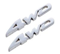 AMIUHOUN 2 x 4WD Displacement Car Chrome Emblem Badge Car Sticker Logo