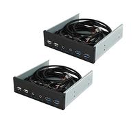 AMIUHOUN 2pcs 5.25 Desktop PC Case Internal Front Plate USB Hub 2 Ports USB 3.0 and 2 Ports USB 2.0