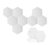 AMIUHOUN 8pcs Self Adhesive Hexagonal Acoustic Sheet Sound Absorbing Sheet for Studios/Recording Studios/Offices, White