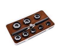 AMIUHOUN 9 Pieces 5537 Watch Case Cover Opener Removal Set Watch Tool Kits As Shown Titanium Aluminium Wrench & 8 Dies Part Watch Repair Accessories, as shown
