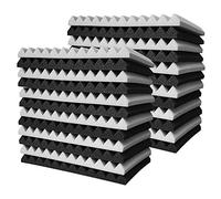 AMIUHOUN Acoustic Foam Panel, Studio Wedge Tile, Sound Insulation Pyramid Studio Treatment Wall Panel, 2.5 x 30 x 30 cm, Pack of 24