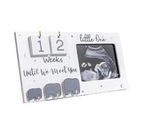 AMIUHOUN Baby First Scan Photo Frame Pregnancy Announcement Gifts Picture Pregnant White Baby Ultrasound Picture Frame Countdown Weeks Pack of 1