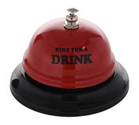 AMIUHOUN Hand Bell Metal Drum Kit Call Bell Handbell for Porter Kitchen Restaurant Bar Service Classroom Emergency Reminder Red