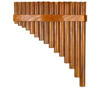 AMIUHOUN Natural Bamboo Flute, Panpipe Wind Musical Instrument, Handmade Panpipe, 15 Tones in G Major, Model for Left Handers, Easy Installation, Easy to Use