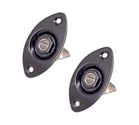 AMIUHOUN Oval indented guitar jack plate, 30 oval indented guitar jack plate and base, black, high quality, pack of 2