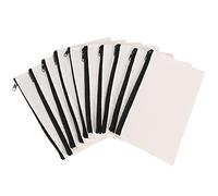 AMIUHOUN Pack of 10 Canvas Make-Up Canvas Zipper Pouch Pencil Case Empty DIY Craft Bags Cosmetic Bag for Travel DIY Craft School