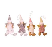 AMIUHOUN Pack of 4 Christmas Decorations Beautiful Plush Doll Angel Girl Hanging Pendant Christmas Decor New Year Gift