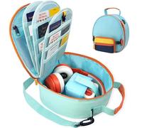 amiumuca Detachable Carrying Case Compatible with Yoto Mini(2024 Edition) & Headphone, Yoto Card Holder Hold Up to 50 Cards, Durable Storage Bag with Adjustable Shoulder Strap (light green)