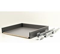 GTV AXIS PRO Drawer System I Drawer Set with Full Extension and Integrated Damping I Anthracite I Load Capacity up to 40 kg I Soft-Close I Free Access I Width 550 mm I Height 200 mm