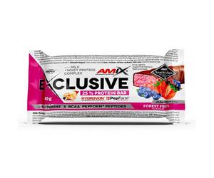 Amix Exclusive Protein Bars Box Forest Fruits 85g 12 Units One Size Pink