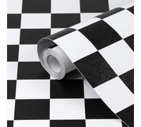 Amiya Checkered Wallpaper Peel and Stick Black White Mosaic Checkerboard Contact Paper 17.3”X80”Modern Self Adhesive Vinyl Removable Wall Paper for Shelf Liner, Bedroom,Cabinets,Living Room