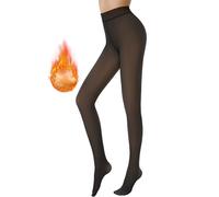 AMIYOYO Fleece Lined Tights For Women Fake Translucent Pantyhose High Waisted Thermal Leggings Ladies Stretch Sheer Thick Winter Warm Stocking
