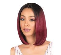 AMIZOB 13.8Inch Women Middle-Parted Bob Wig Short Straight Wig