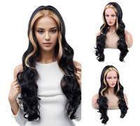AMIZOB 28inch Colored High Temperature Fiber Synthetic Wig for Cosplay Anime-Inspired Long Straight Wig (Blonde)