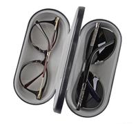 AMJIDJU 【2-in-1】 Double Glasses Case Hard Shell Dual Eyeglasses Holder Protective for Two Pairs of Glasses (Black)