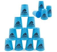 AMJKEJI 12 Pcs Speed Stacking Cups, Sports Stacking Cups, Quick Stack Cup for Adult Develop Hand-eye Coordination, Enhance Concentration, Cultivate Patience and Perseverance (Blue)