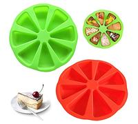AMJKEJI 2 Pcs Silicone Moulds, 8 Cavities Scones Pan Pizza Cake Mould Non-Stick Soap Moulds Silicone Triangle Baking Mould Set Silicone Cake Mould for Baking Silicone Moulds Pizza Pan Cake Pan, Green