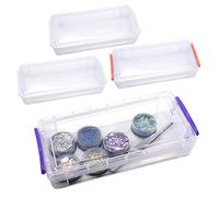 AMJKEJI 4 Pcs Small Plastic Storage Box with Lid Pencil Box Really Useful Box Pencil Cases Stackable Clear Multipurpose Home Office Kitchen Tools Crafts Stationery Organisers