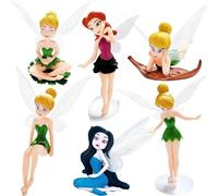 AMJKEJI 6 Pcs Mini Fairies Figurine for Fairy Garden, Resin Miniatures Garden Fairies Ornaments, Miniature Fairies Cake Tooper