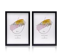 AMJKEJI A4 Picture Frame, 2 Pcs Black Photo Frames 21 x 29.7cm Wooden A4 Frame for Office Home Living Room Bedroom Posters Picture Diplomas Display