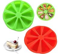 AMJKEJI Silicone Baking Trays, 2 Pcs Silicone Baking Moulds Triangle Pizza Cake Moulds 8 Cavity Non Stick Cheesecake Tin for Baking Pies Muffin Brownie Chocolate Scone Cake