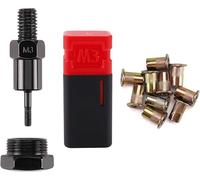 Amjoy Rivet Nut Tool Set - M3 Rivet Nuts (10 Pieces) & Mandrel, Carbon Steel, ISO Metric, Fully Threaded, Coarse Class, Polished Finish