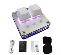 AMJUDOT Mechanical Gaming Keypad Programming Macro Keyboard OSU Gaming Keypad Custom 2 Keys Knob Keyboard RGB LED Backlit Mini Keyboard(Micro-USB Silver)