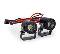 AMK 1/10 RC Crawler LED Lights, 2Pcs 3W Aluminum Headlights Spotlight, 5-12V RC Light Kit with Receiver or 2S/3S Power for Axial SCX10 90046 RC4WD D90 TRX4 TRX6 DIY Upgrade Accessories (Black)